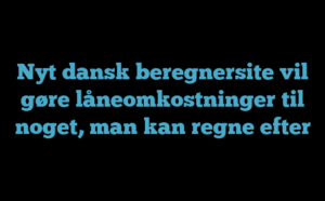 Nyt dansk beregnersite vil gøre låneomkostninger til noget, man kan regne efter