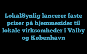 LokalSynlig lancerer faste priser på hjemmesider til lokale virksomheder i Valby og København